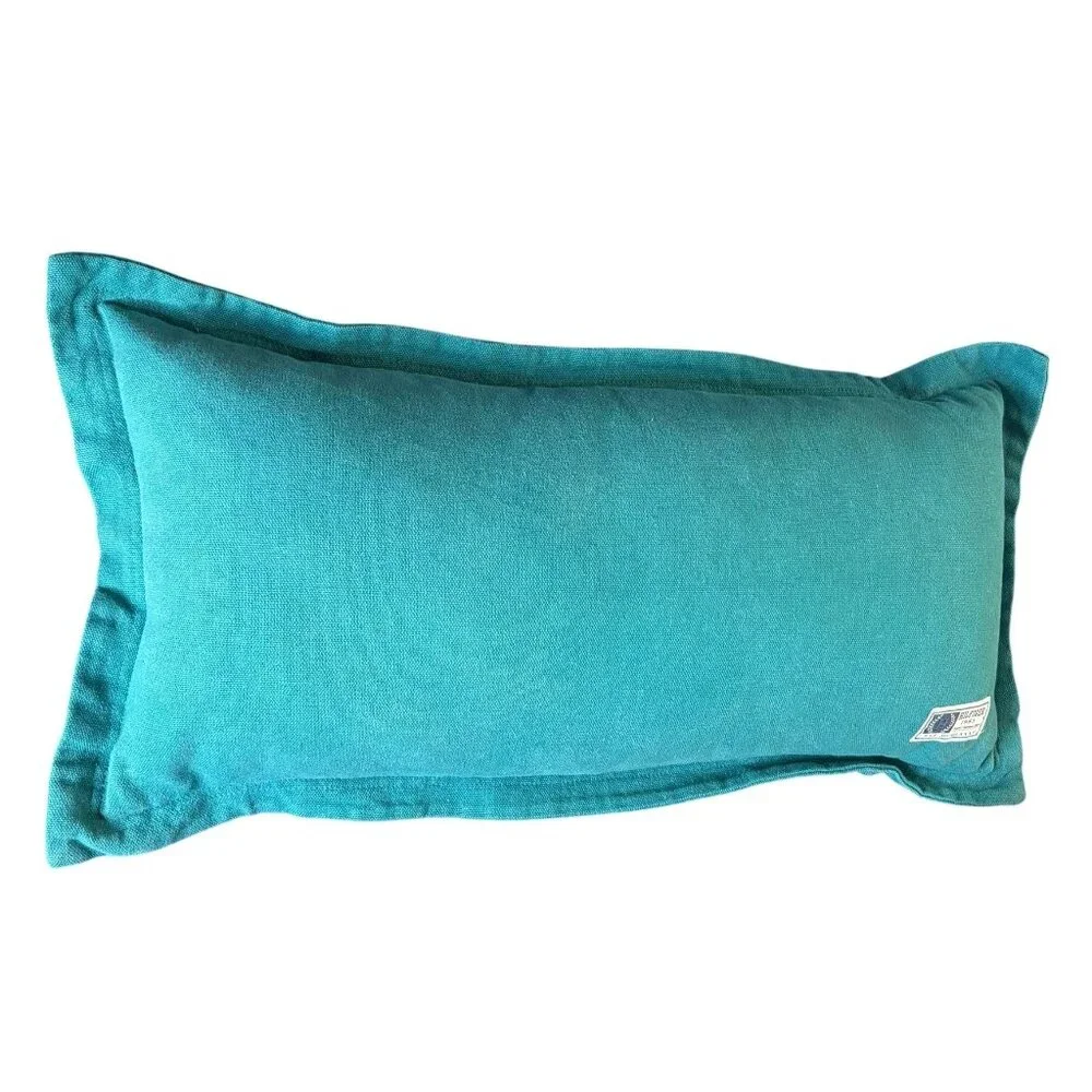 Tommy Hilfiger Goose Down Throw Pillow Green Rectangular Zipper Closure Bedding